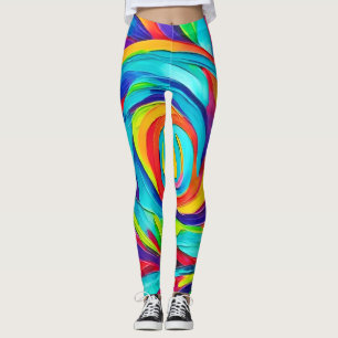Lebendige psychedelische Blumenspiralmalerei  Leggings