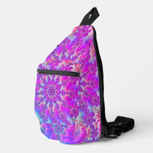 Lebendige psychedelische farbenfrohe groovige Frak Crossbody Bag