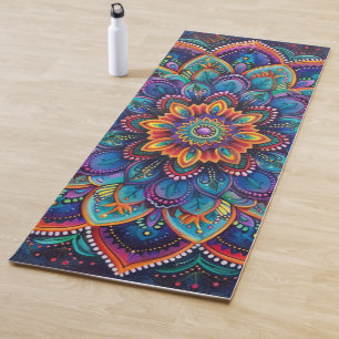 Lebendige psychedelische Mandala-Meditations-Yoga Yogamatte