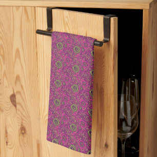 Lebendige psychedelische Paisley-Retro-Swirls der  Geschirrtuch