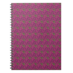 Lebendige psychedelische Paisley-Retro-Swirls der Notizblock