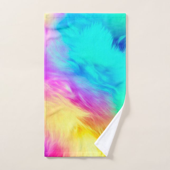 Lebendige Regenbogen Fluffige Fell Textur-75201 Handtuch (Handtuch)