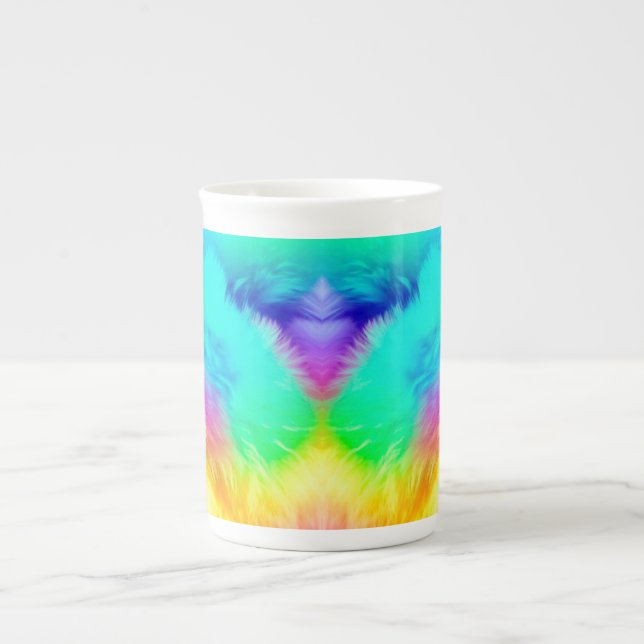 Lebendige Regenbogen Fluffige Felltextur-75201 Prozellantasse (Vorderseite)