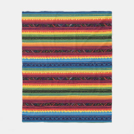 Lebendige Regenbogen-Mexikanische Serape-Streifen Fleecedecke