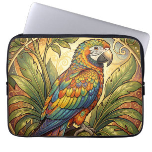 Lebendige Regenbogen-Papageien-Kunst im Jugendstil Laptopschutzhülle