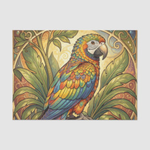 Lebendige Regenbogen-Papageien-Kunst im Jugendstil Seidenpapier