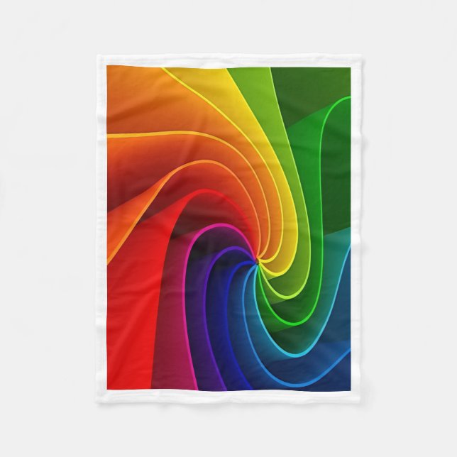 Lebendige Regenbogen-Swirlabstract-Kunst-Fliesblan Fleecedecke (Vorderseite)