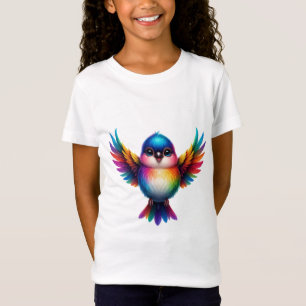 Lebendige Regenbogen-Vogel-Illustration T-Shirt