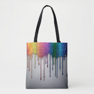 Lebendige Regenbogenfarben-Tropfen Tasche