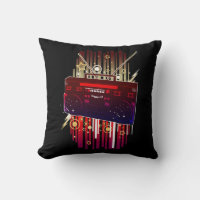 Lebendige Retro-Lautsprecher-Kunst mit Neon-Musik-