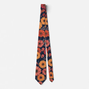 Lebendige Retro-Sonnenuntergangs-Blumen Krawatte