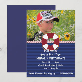 Lebendige Ring Nautical Birthday Party Einladung