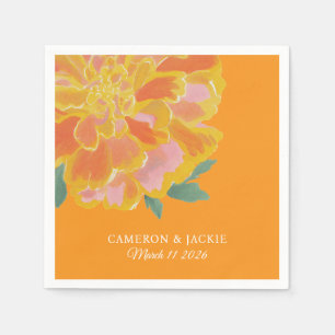 Lebendige Ringelblumen-Sommerhochzeit Serviette