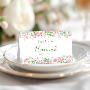 Lebendige rosa florale elegante Brautparty-Platzka Tischnummer