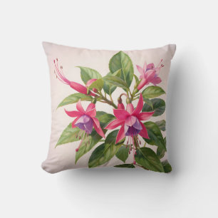 Lebendige rosa Fuchsienblüte Kissen