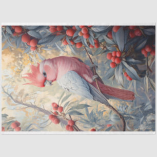 Lebendige rosa Galah-Kakadu-Decoupage Seidenpapier