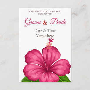 Lebendige rosa Hibiskus-Blumen-Hochzeitseinladung Einladung