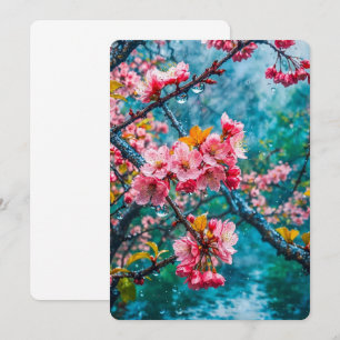 Lebendige rosa Kirschblüten-Grußkarte Frühling