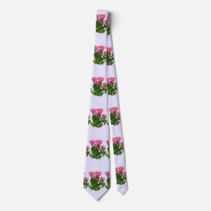 Lebendige rosa Tulpen Krawatte