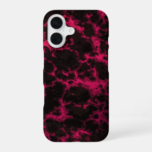 Lebendige rosa und schwarze Flammen mit Punkten iPhone 16 Hülle