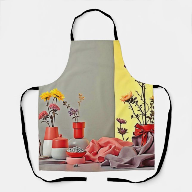 Lebendige Rot-Gelb-Anordnung Design Schürze (Vorderseite)