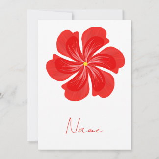 Lebendige rote Blütenblüte - Minimalistische Blume Einladung
