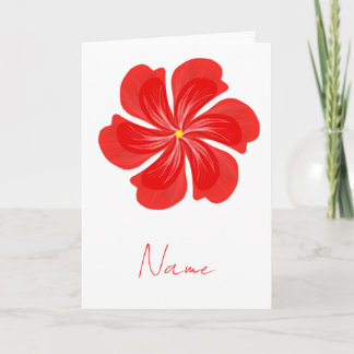 Lebendige rote Blütenblüte - Minimalistische Blume Karte