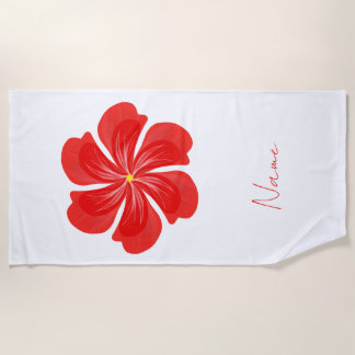 Lebendige rote Blütenblüte - Minimalistische Blume Strandtuch