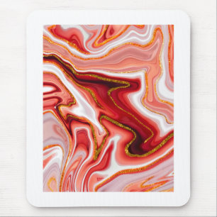 Lebendige Rote und Goldene Abstrakte Kunst Mousepad