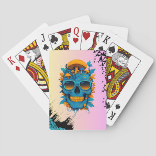 Lebendige Schädel-Gotische Psychedelik Spielkarten