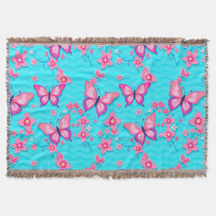Lebendige Schmetterlinge und Blumen Design Decke