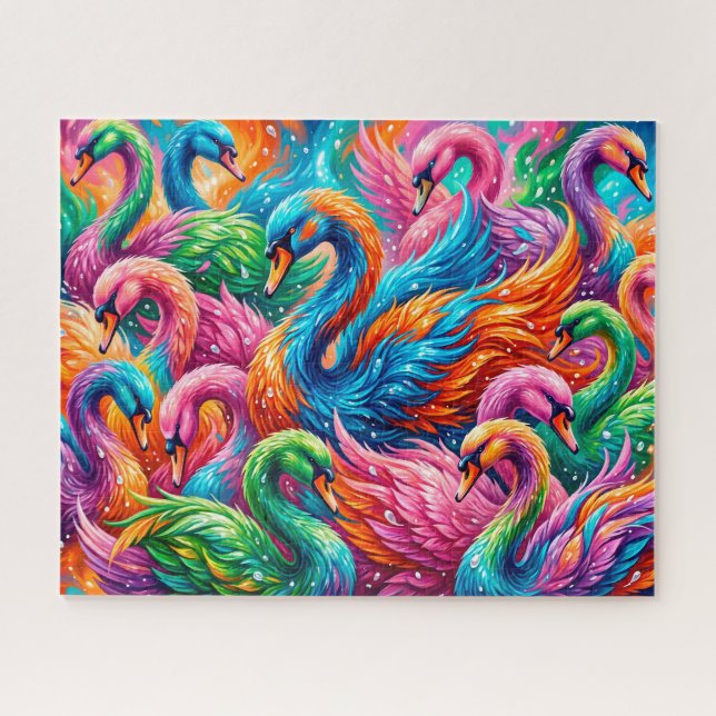 Lebendige Schwan-Traumlandschaft – Psychedelischer (Horizontal)