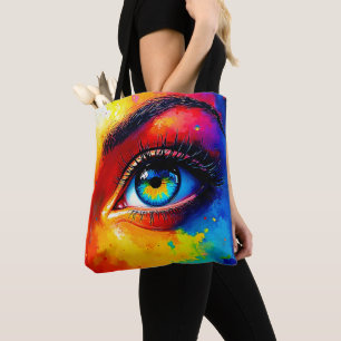 Lebendige Seele Farbige Augenmalerei Tasche
