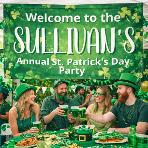 Lebendige Shamrock-Party-Einladungsillustration Banner