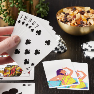 Lebendige Sommer Mädchen Klassische Spielkarten –