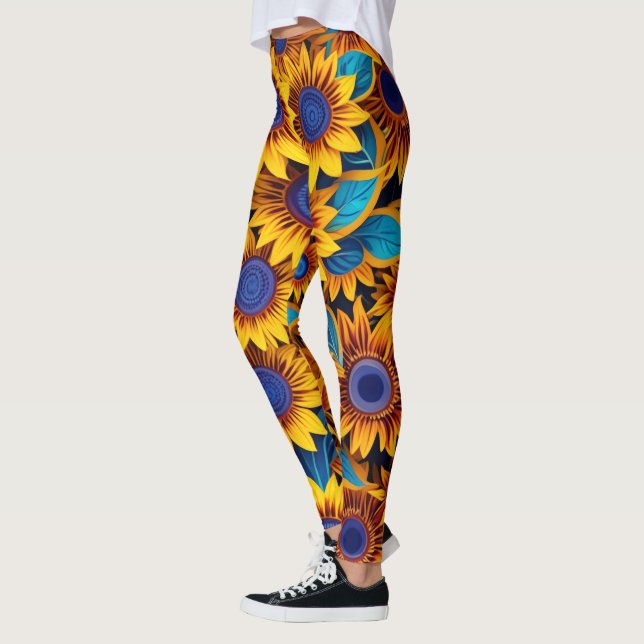 Lebendige Sonnenblumen-Leggings Leggings (Links)