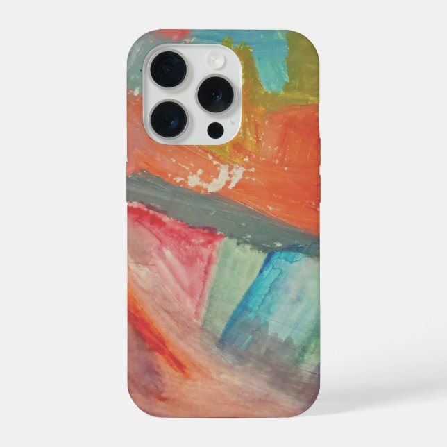 Lebendige Sonnenuntergangs-Abstrakte Expressionist iPhone 15 Pro Hülle (Rückseite)