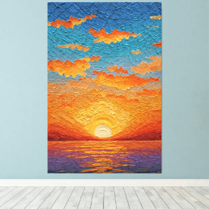 Lebendige Sonnenuntergangsreflexionen über Wasser Leinwanddruck