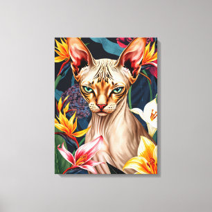 Lebendige Sphynx-Katze Digitale Kunst Leinwanddruck