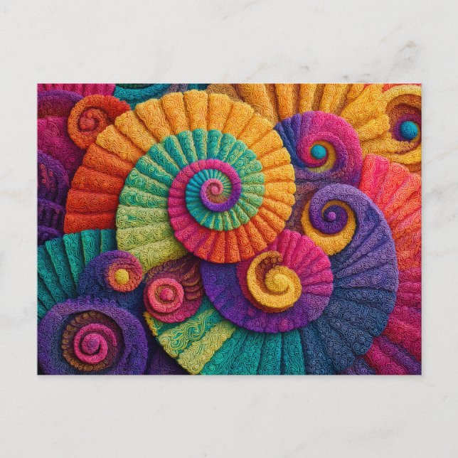 Lebendige Spiralmuster abstrakt Postkarte (Vorderseite)