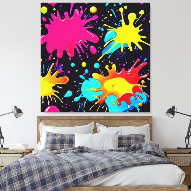 Lebendige Spritzkunst Burst Leinwanddruck (Insitu (Schlafzimmer))