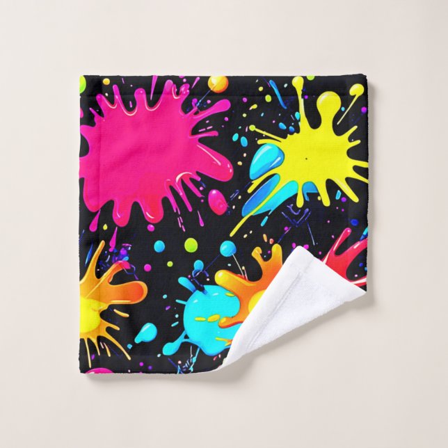Lebendige Spritzkunst-Explosion Badhandtuch Set (Waschlappen)