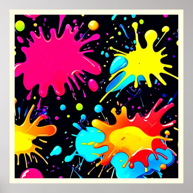 Lebendige Spritzkunst Explosion Poster (Vorne)