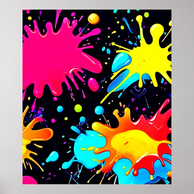 Lebendige Spritzkunst-Explosion Poster (Vorne)