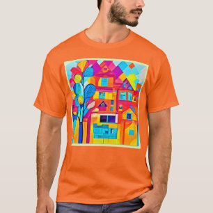 Lebendige Stadtlandschaft Traumlandschaft Kunst T-Shirt