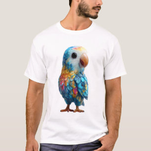 Lebendige stilisierte Papagei-Illustration Männer T-Shirt