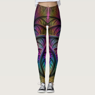 Lebendige Strukturen Farbige abstrakte fraktale Ku Leggings