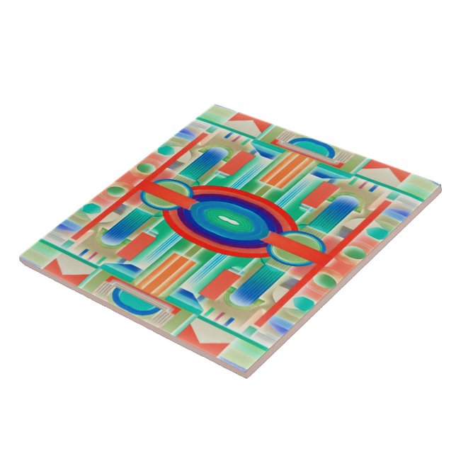 Lebendige Symmetrie Geo-Abstraktes Panel Fliese (Seite)