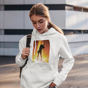 Lebendige Tanzflächen-Silhouette Pop-Art Hoodie