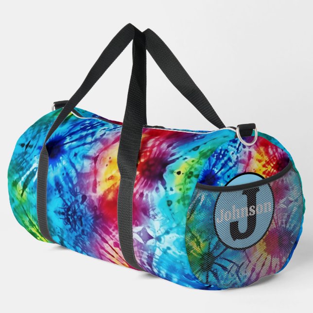 Lebendige Tie Dye Burst Weekender-Tasche Duffle Bag (Rechte Ecke)